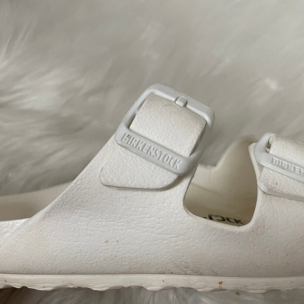 Birkenstock Sandals Kids 10-10.5 White Arizona Slides Flat Buckle Beachy Light - Picture 11 of 13